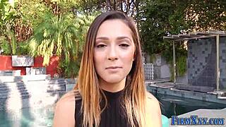 Pretty Brunette Teen Gets Facial After Assfucking