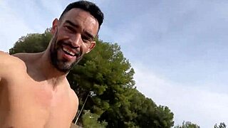 i saw a big cock stud jerking off on public trail for cumshot