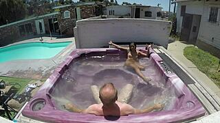 Dayanara Enjoys Intimate Hot Tub POV Experience