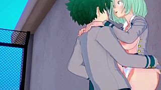 Toru Hagakure And Kaoruko Awata Engage In Intense Sex With Izuku Midoriya In My Hero Academia Hentai