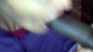 No hands needed for this bitch to take cum in mouth