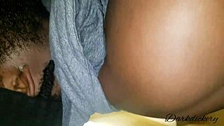 I suck the sexy brunette's nipples before missionary fuck