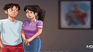 summertimesaga bdsm scene where she's tied up and questioned