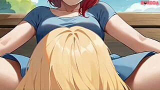 I saw a 12 inch monster dick fuck creampied teen blonde and redhead in public park anime