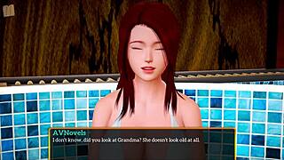 my new family 448, exploring big tits and redhead adventures in this homemade game