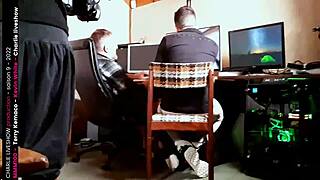 two guys film punk girl in behind-the-scenes making-of