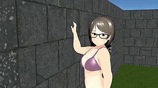 Plump girl playing tennis tits