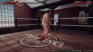 Ethan battles Meigui II in intense naked 3D fighter wrestling showdown.