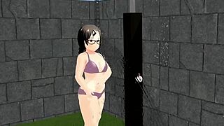 Plump girl playing tennis tits