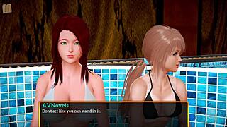 my new family 448, exploring big tits and redhead adventures in this homemade game