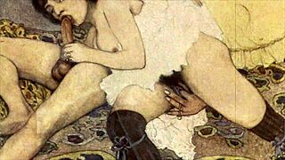 Steamy vintage erotic drawings bring raw heat in classic anime style.