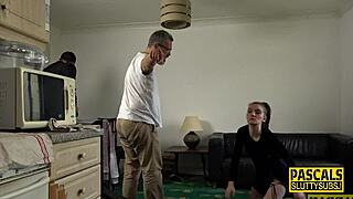 Skinny Submissive Bound For Rough Deepthroat And Fingering