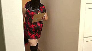 big ass real estate agent in short dress doing property inspections