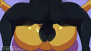 Intense mating press with loud plap-plap-plap in 3D hentai.