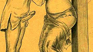 Vintage erotic drawings from antique comics