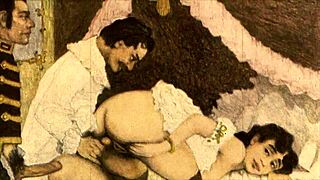 Kypící vintage erotické kresby v klasickém anime stylu.