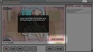 Nicole's risky hentai job as camgirl exposes tits