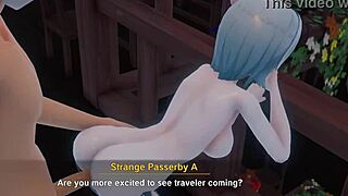 Eula Genshin Impact 3D animation in stunning group cartoon style