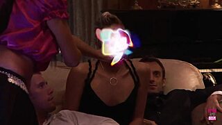 Brunette's funeral erupts into wild group sex fuck fest!