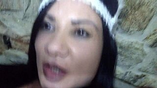 latina brunette touches pussy on webcam prank call