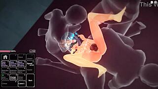 Blue Haired Girl Is Having Fun In Hentai Anime