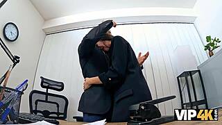 Wife seduces and fucks husband's colleagues with natural tits