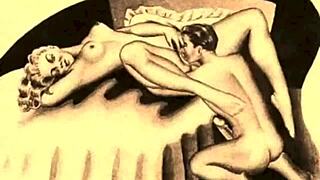 vintage erotic animation with steamy cartoon action