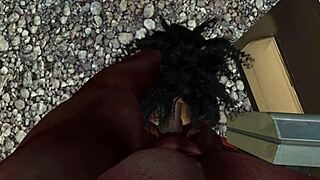 damn, in second life, a black man bangs a black woman at a drive-in theater