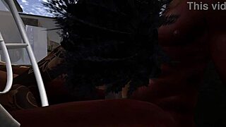 damn, in second life, a black man bangs a black woman at a drive-in theater