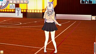 I massage the huge tits of the dialect girl JK in this anime 3DCG