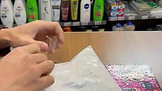 Asian Ladyboy In Stockings Shows New Thong To Customers In Convenience Store