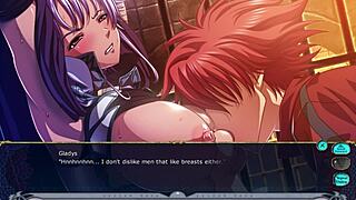 Gladys gets bound in kyonyuu fantasy bondage scene.