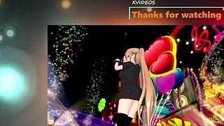 I massage the huge tits of the dialect girl JK in this anime 3DCG