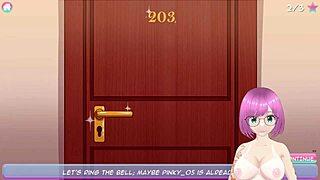 Zoey gets horny with roommates in anime game hentai