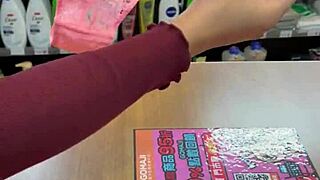 Asian Ladyboy In Stockings Shows New Thong To Customers In Convenience Store