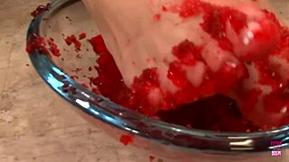 A lucky guy recieved a footjob, a handjob, and a blowjob from this beautiful babe with small tits and nipples