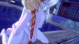 Hey, check out Jean with hair down for hot kissing