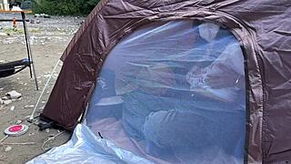 Insane! Outdoor Camping Blowjob in Tent by Amateur College Girl!