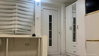 Naked wife seduces delivery guy who won't leave!