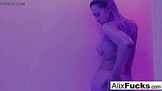 sexy showering off with the absolutely stunning alix lynx