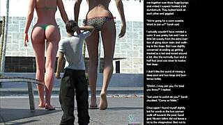 Small teen gesture in 3d cartoon sex episode