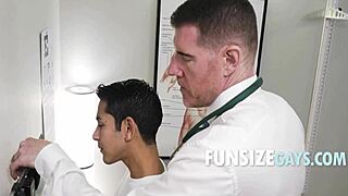 Tiny Man Visits Gay Doctor For Bareback