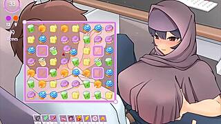 is my muslim boss really giving me a titjob under the desk in this hentai game