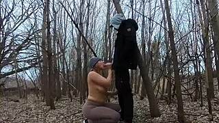 Topless Thick Girl Sucks Big Cock In Public Park Outdoors