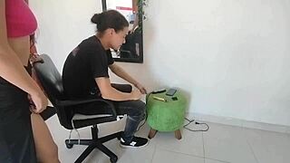 my hot hermanastra got so turned on during her vaginal waxing, i ended up going down on her sweet spot