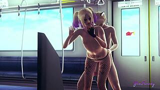 Will Suicide Squad Yaoi 3D Get Caught with Harley Quinn Femboy on Train?