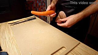 Sexy gay chef cookin' naked... rice noodle n' chicken!