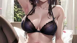 3d wife masturbates pussy to help husband win contracts