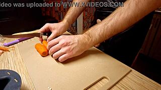 Sexy gay chef cookin' naked... rice noodle n' chicken!