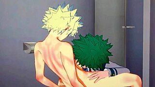 Midoriya and Bakugou engage in intense yaoi sex